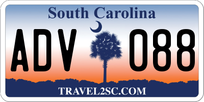 SC license plate ADV088