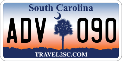 SC license plate ADV090