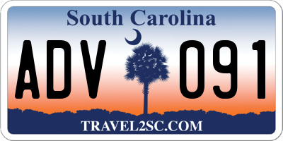 SC license plate ADV091