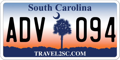 SC license plate ADV094