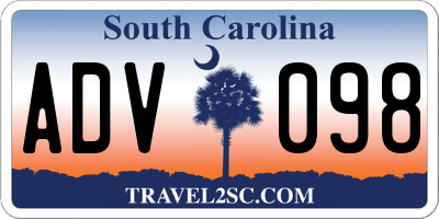 SC license plate ADV098