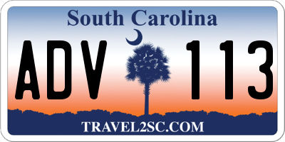 SC license plate ADV113