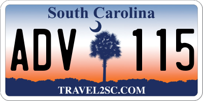 SC license plate ADV115