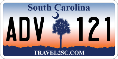 SC license plate ADV121