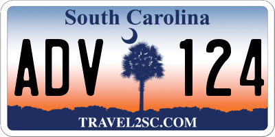 SC license plate ADV124