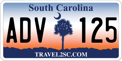 SC license plate ADV125