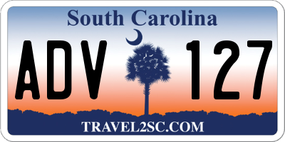 SC license plate ADV127