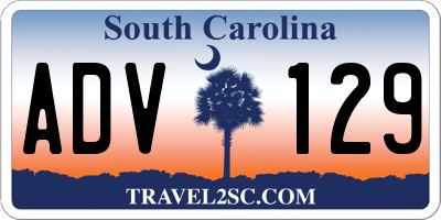 SC license plate ADV129