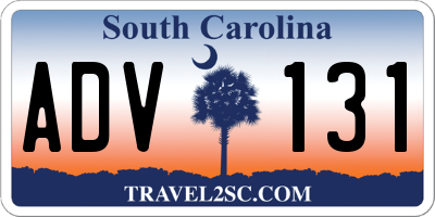 SC license plate ADV131