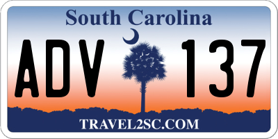 SC license plate ADV137