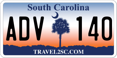 SC license plate ADV140