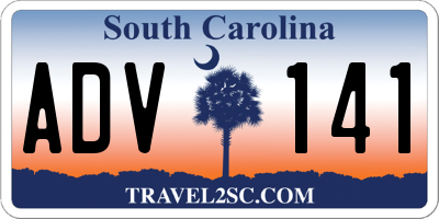 SC license plate ADV141