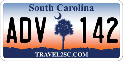 SC license plate ADV142