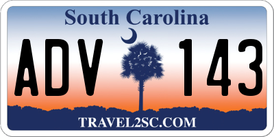 SC license plate ADV143
