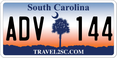 SC license plate ADV144