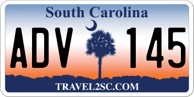 SC license plate ADV145