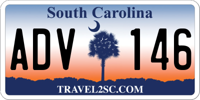 SC license plate ADV146
