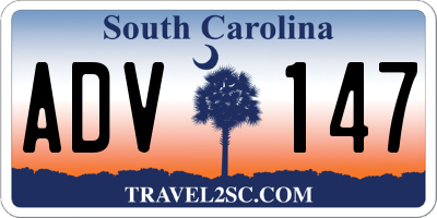 SC license plate ADV147