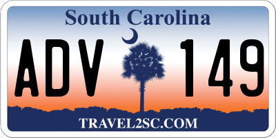 SC license plate ADV149