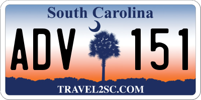 SC license plate ADV151