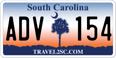 SC license plate ADV154