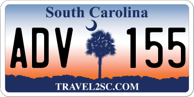 SC license plate ADV155