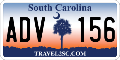 SC license plate ADV156