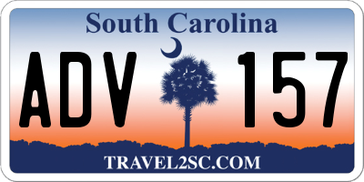 SC license plate ADV157