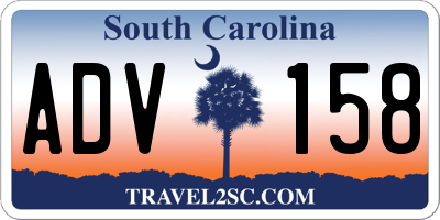 SC license plate ADV158