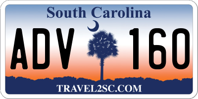 SC license plate ADV160