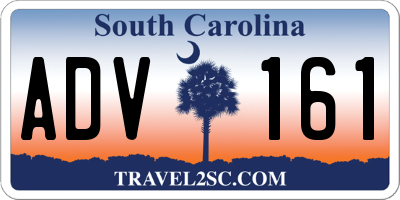 SC license plate ADV161