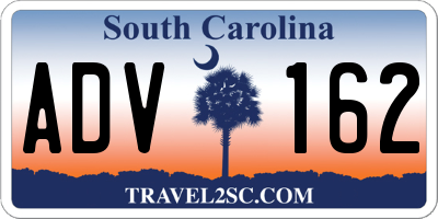 SC license plate ADV162
