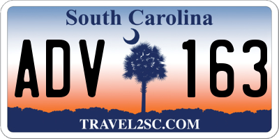 SC license plate ADV163