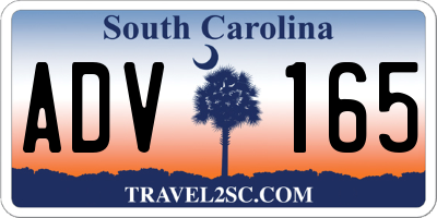 SC license plate ADV165