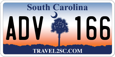 SC license plate ADV166