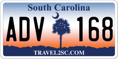 SC license plate ADV168