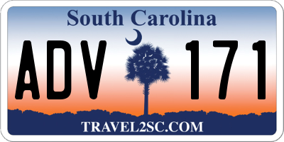 SC license plate ADV171