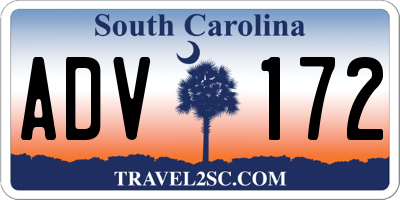 SC license plate ADV172