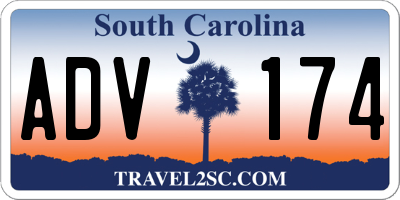 SC license plate ADV174