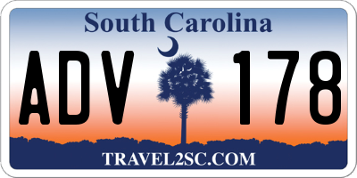 SC license plate ADV178