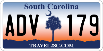SC license plate ADV179