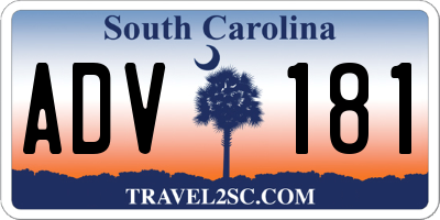 SC license plate ADV181