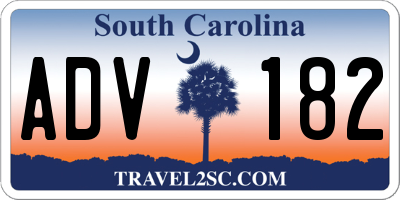 SC license plate ADV182
