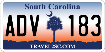 SC license plate ADV183