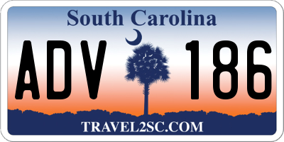 SC license plate ADV186