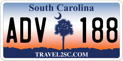 SC license plate ADV188