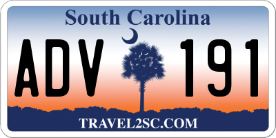 SC license plate ADV191
