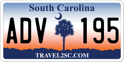 SC license plate ADV195