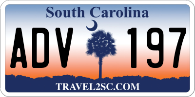 SC license plate ADV197