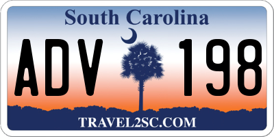 SC license plate ADV198